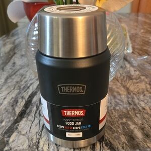 Thermos Icon Series Black and Silver Food Jar